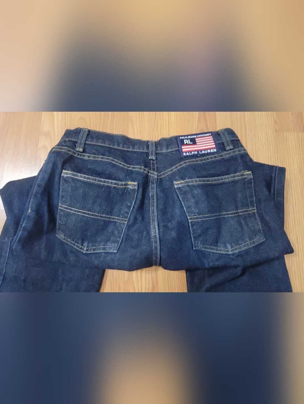 Vintage 90s Polo Jeans Co. Ralph Lauren Flag Patch Jeans - Size 4x29 Like New